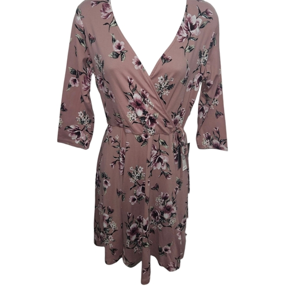 NWT Iz Byer Floral Crossover Dress - Picture 1 of 3